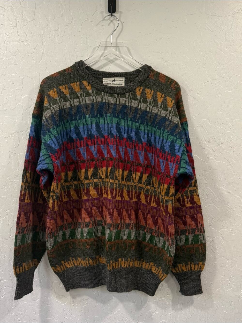 The Peruvian Connection Vintage 100% Alpaca Crewneck Sweater Size L